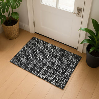 Dalyn The Reserve TR12 Black Machine Washable Area Rug Scatter Lifestyle Image Feature