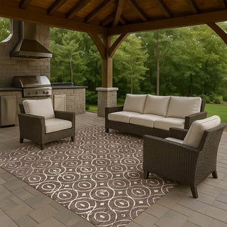 Dalyn The Reserve TR12 Brown Machine Washable Area Rug Outdoor Lifestyle Image Feature