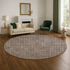 Dalyn The Reserve TR12 Brown Machine Washable Area Rug Round Lifestyle Image Feature