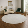Dalyn The Reserve TR12 Silver Machine Washable Area Rug Round Lifestyle Image Feature