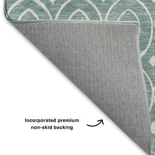 Dalyn The Reserve TR12 Turquoise Machine Washable Area Rug Backing Image