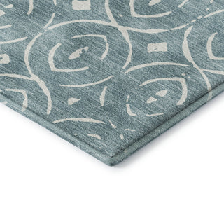 Dalyn The Reserve TR12 Turquoise Machine Washable Area Rug Corner Image