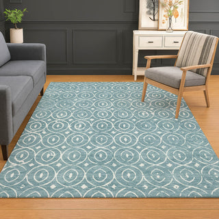 Dalyn The Reserve TR12 Turquoise Machine Washable Area Rug Lifestyle Image Feature