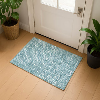 Dalyn The Reserve TR12 Turquoise Machine Washable Area Rug Scatter Lifestyle Image Feature