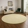 Dalyn The Reserve TR12 Wheat Machine Washable Area Rug Round Lifestyle Image Feature