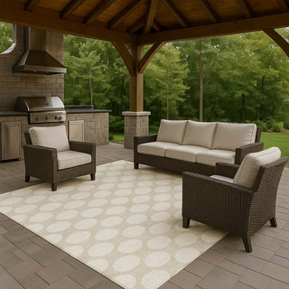 Dalyn The Reserve TR13 Beige Machine Washable Area Rug Outdoor Lifestyle Image Feature