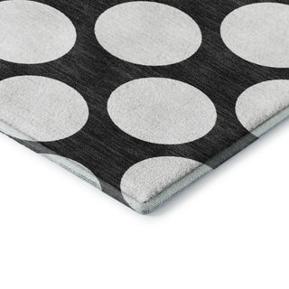 Dalyn The Reserve TR13 Black Machine Washable Area Rug Corner Image