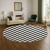 Dalyn The Reserve TR13 Black Machine Washable Area Rug Round Lifestyle Image Feature