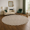 Dalyn The Reserve TR13 Coffee Machine Washable Area Rug Round Lifestyle Image Feature