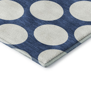 Dalyn The Reserve TR13 Navy Machine Washable Area Rug Corner Image