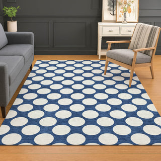 Dalyn The Reserve TR13 Navy Machine Washable Area Rug Lifestyle Image Feature