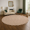Dalyn The Reserve TR13 Paprika Machine Washable Area Rug Round Lifestyle Image Feature