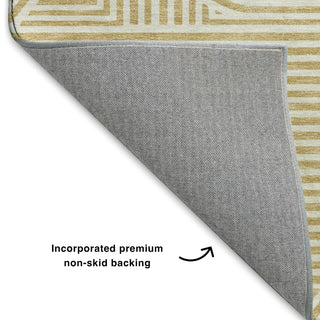 Dalyn The Reserve TR14 Gold Machine Washable Area Rug Backing Image