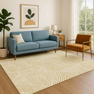 Dalyn The Reserve TR14 Gold Machine Washable Area Rug Lifestyle Image Feature