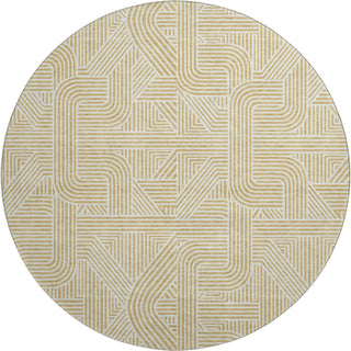 Dalyn The Reserve TR14 Gold Machine Washable Area Rug Round Main Image