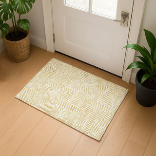 Dalyn The Reserve TR14 Gold Machine Washable Area Rug Scatter Lifestyle Image Feature