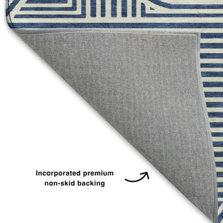 Dalyn The Reserve TR14 Navy Machine Washable Area Rug Backing Image