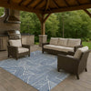 Dalyn The Reserve TR14 Navy Machine Washable Area Rug Outdoor Lifestyle Image Feature
