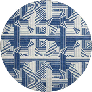 Dalyn The Reserve TR14 Navy Machine Washable Area Rug Round Main Image