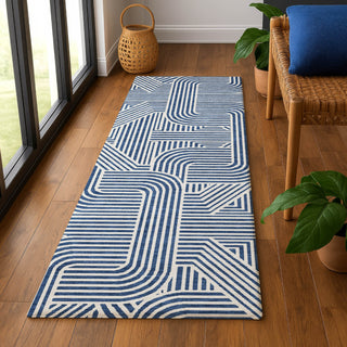 Dalyn The Reserve TR14 Navy Machine Washable Area Rug Runner Lifestyle Image Feature