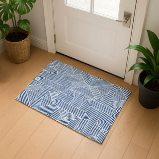 Dalyn The Reserve TR14 Navy Machine Washable Area Rug Scatter Lifestyle Image Feature