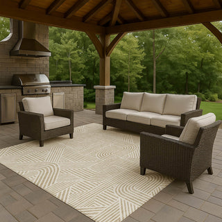 Dalyn The Reserve TR14 Putty Machine Washable Area Rug Outdoor Lifestyle Image Feature