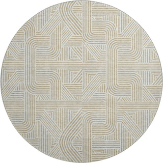 Dalyn The Reserve TR14 Putty Machine Washable Area Rug Round Main Image