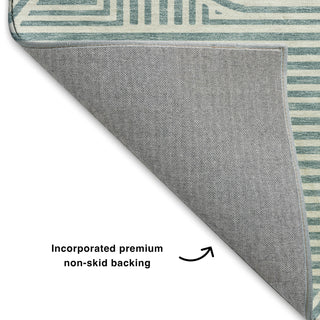 Dalyn The Reserve TR14 Teal Machine Washable Area Rug Backing Image