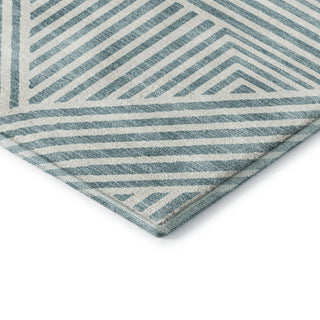 Dalyn The Reserve TR14 Teal Machine Washable Area Rug Corner Image