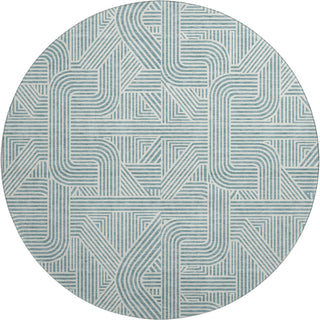 Dalyn The Reserve TR14 Teal Machine Washable Area Rug Round Main Image