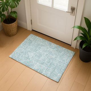 Dalyn The Reserve TR14 Teal Machine Washable Area Rug Scatter Lifestyle Image Feature