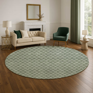 Dalyn The Reserve TR15 Basil Machine Washable Area Rug Round Lifestyle Image Feature