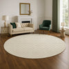 Dalyn The Reserve TR15 Beige Machine Washable Area Rug Round Lifestyle Image Feature