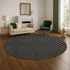 Dalyn The Reserve TR15 Black Machine Washable Area Rug Round Lifestyle Image Feature