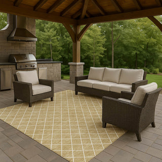 Dalyn The Reserve TR15 Walnut Machine Washable Area Rug Outdoor Lifestyle Image Feature