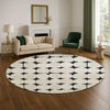 Dalyn The Reserve TR16 Black Machine Washable Area Rug Round Lifestyle Image Feature