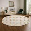 Dalyn The Reserve TR16 Copper Machine Washable Area Rug Round Lifestyle Image Feature