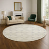 Dalyn The Reserve TR16 Gray Machine Washable Area Rug Round Lifestyle Image Feature