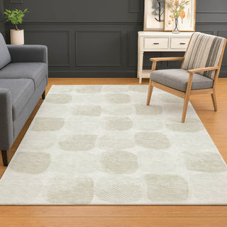 Dalyn The Reserve TR16 Ivory Machine Washable Area Rug Lifestyle Image Feature
