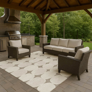 Dalyn The Reserve TR16 Taupe Machine Washable Area Rug Outdoor Lifestyle Image Feature