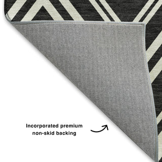 Dalyn The Reserve TR17 Black Machine Washable Area Rug Backing Image