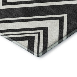 Dalyn The Reserve TR17 Black Machine Washable Area Rug Corner Image