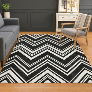 Dalyn The Reserve TR17 Black Machine Washable Area Rug Lifestyle Image Feature