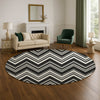 Dalyn The Reserve TR17 Black Machine Washable Area Rug Round Lifestyle Image Feature