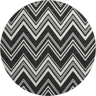 Dalyn The Reserve TR17 Black Machine Washable Area Rug Round Main Image