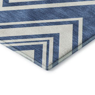 Dalyn The Reserve TR17 Blue Machine Washable Area Rug Corner Image
