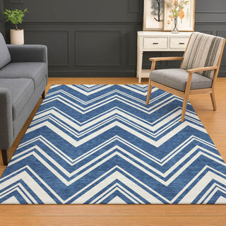 Dalyn The Reserve TR17 Blue Machine Washable Area Rug Lifestyle Image Feature