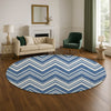 Dalyn The Reserve TR17 Blue Machine Washable Area Rug Round Lifestyle Image Feature