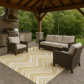 Dalyn The Reserve TR17 Honey Machine Washable Area Rug Outdoor Lifestyle Image Feature