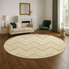 Dalyn The Reserve TR17 Honey Machine Washable Area Rug Round Lifestyle Image Feature